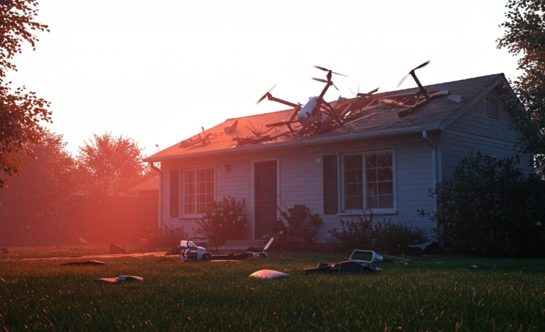 accident de drone sur une maison en france