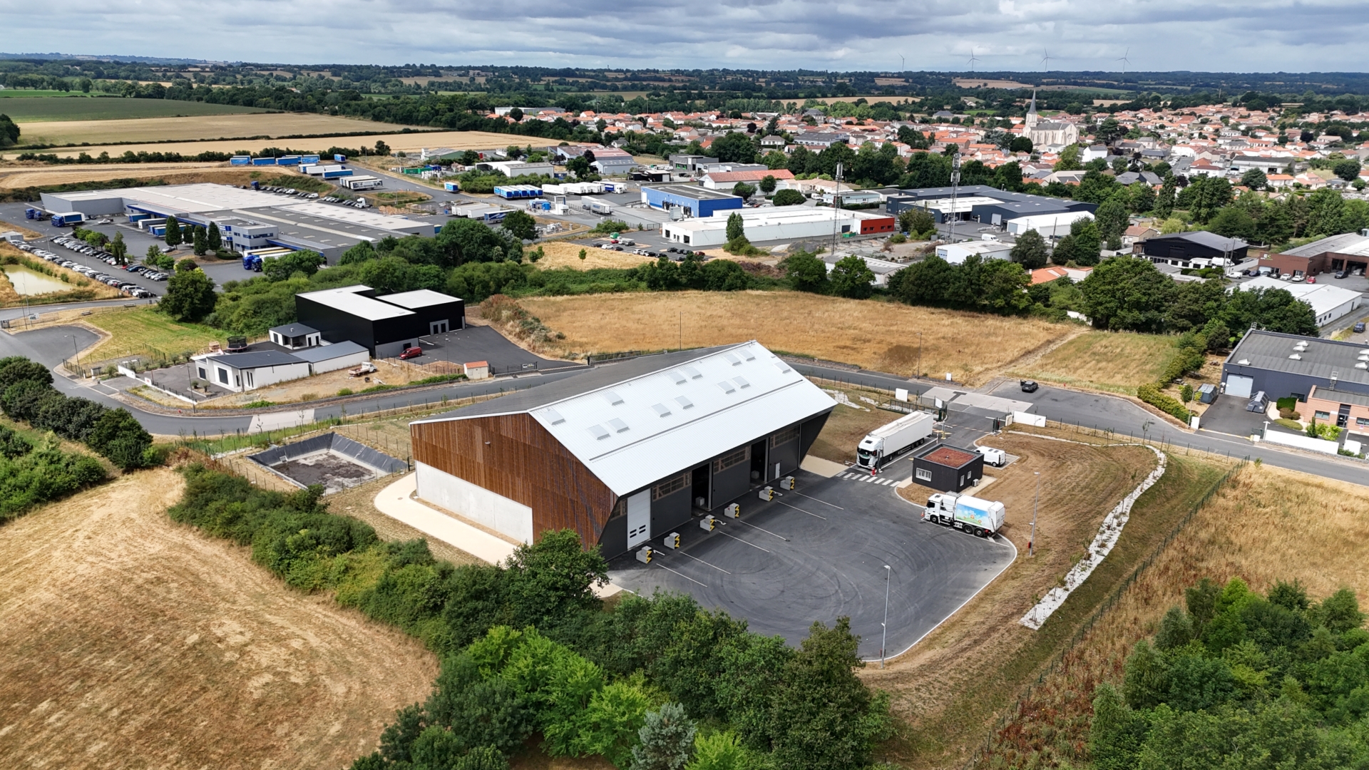 Prises de vue drone du centre de transfert Valore3e Saint-Christophe-du-Bois