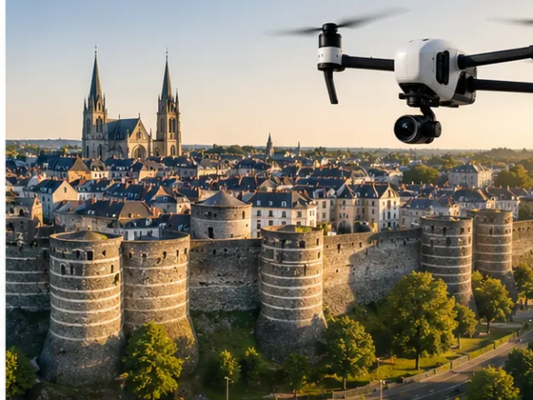 Angers Drone Carre Un drone vol au dessus d'Angers