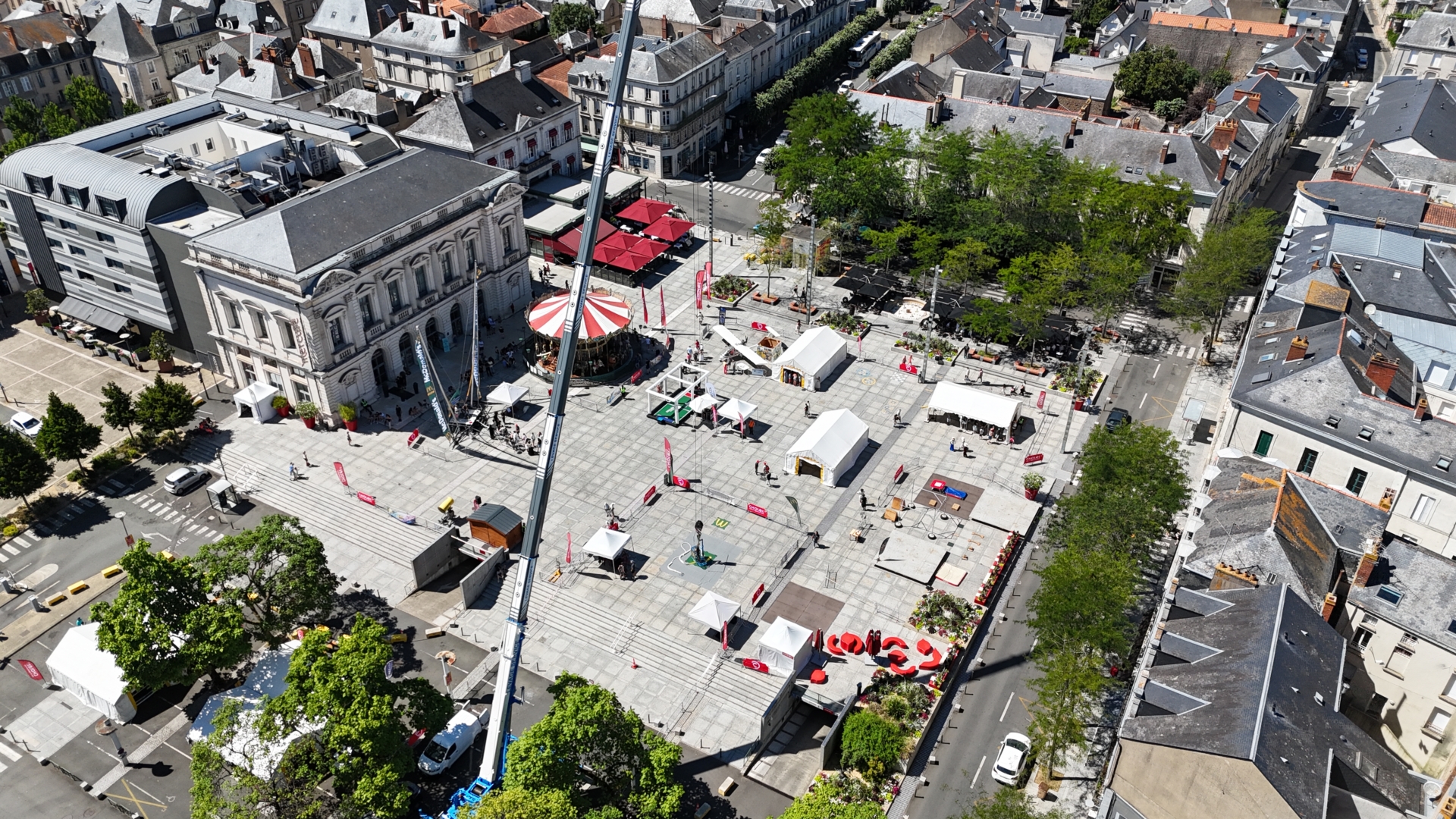 Photo prise au drone du festival des Z'Allumés à Cholet.